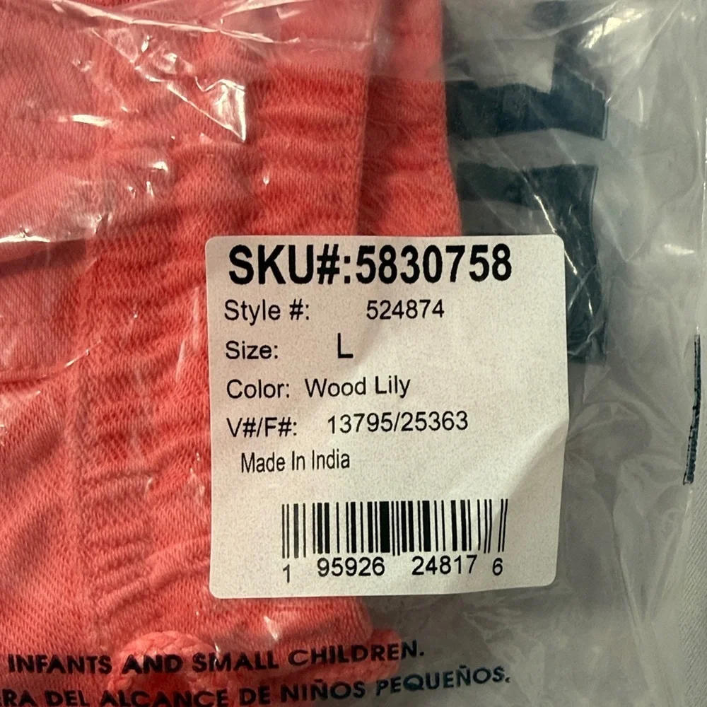 Lands' End Kids Coral Pull-On Joggers Girls Size L/10-12 NWT PA